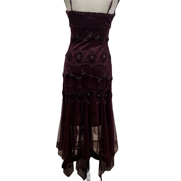 🚫SOLD🚫 Vintage Sue Wong Nocturne Dress Crochet Flowers Beaded Mesh Sheer - Picture 4 of 7